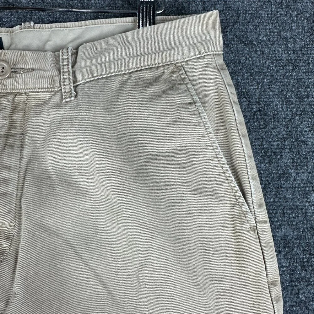 J Crew Pants Men 33 The Sutton Tan Cotton Flat Front Pockets Straight Leg